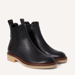Everlane Womens 9 Black Leather Chelsea Boots Made in Italy